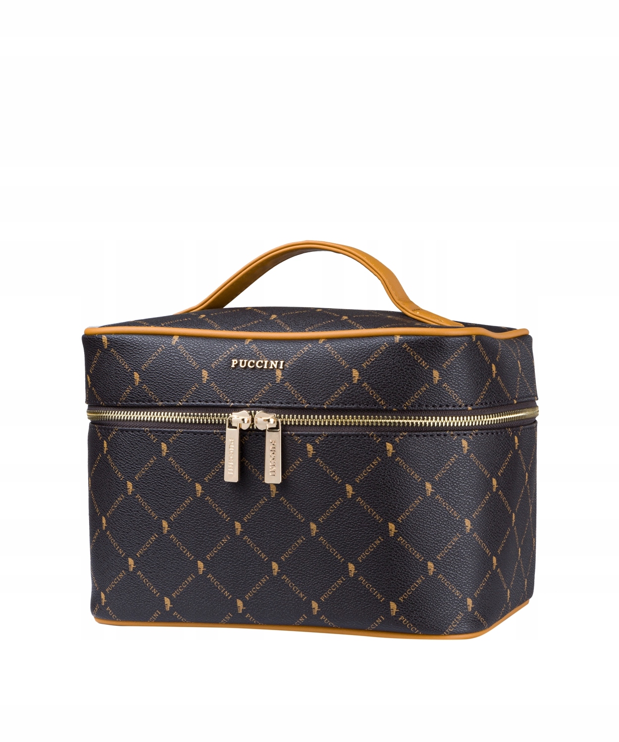 Kosmetyczka podróżna damska kuferek na kosmetyki Puccini brązowy
