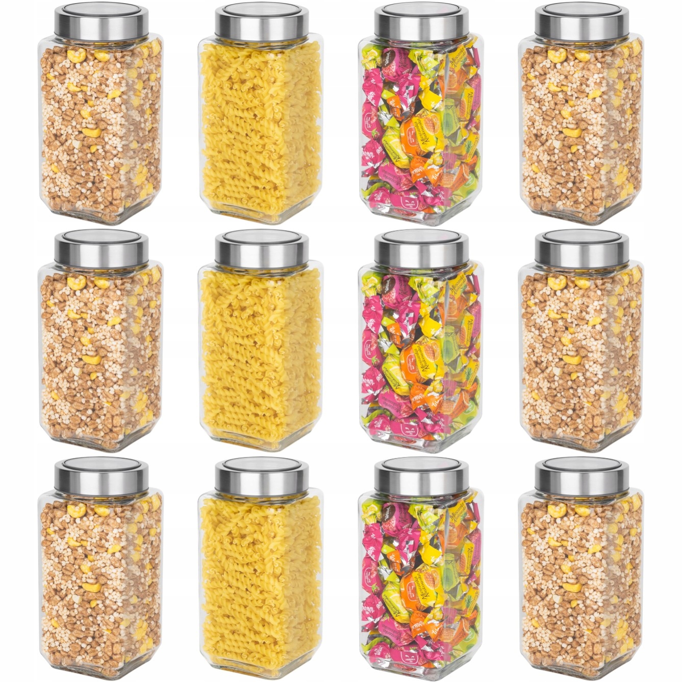 

Pojemnik Słoik Szklany Produkty Sypkie 1000ML 12SZ