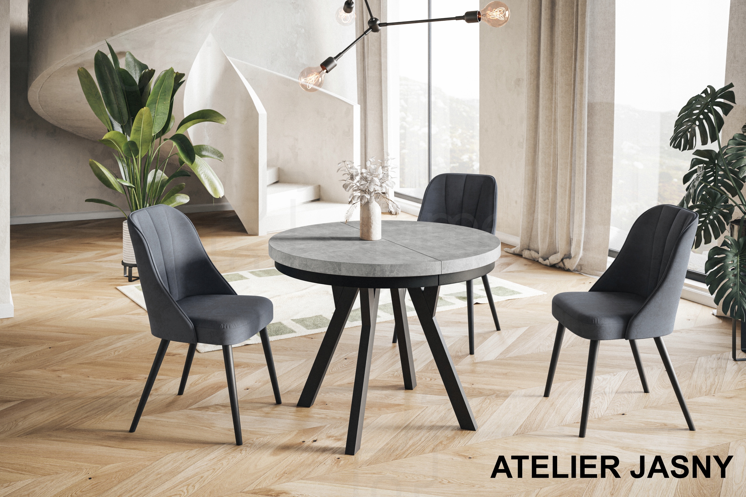 Stół rozkładany EVO 80/130 okrągły Z MASKOWNICĄ Kolekcja ALPI