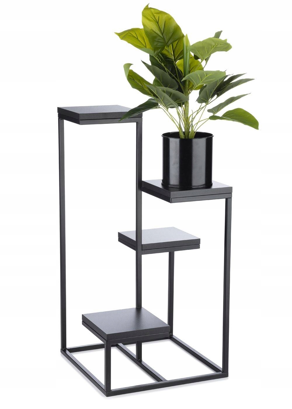 Moderný kvetináč čierny 79 cm industriálny Loft