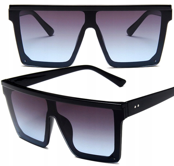 

Czarne Okulary Oversize damskie kwadratowe duże
