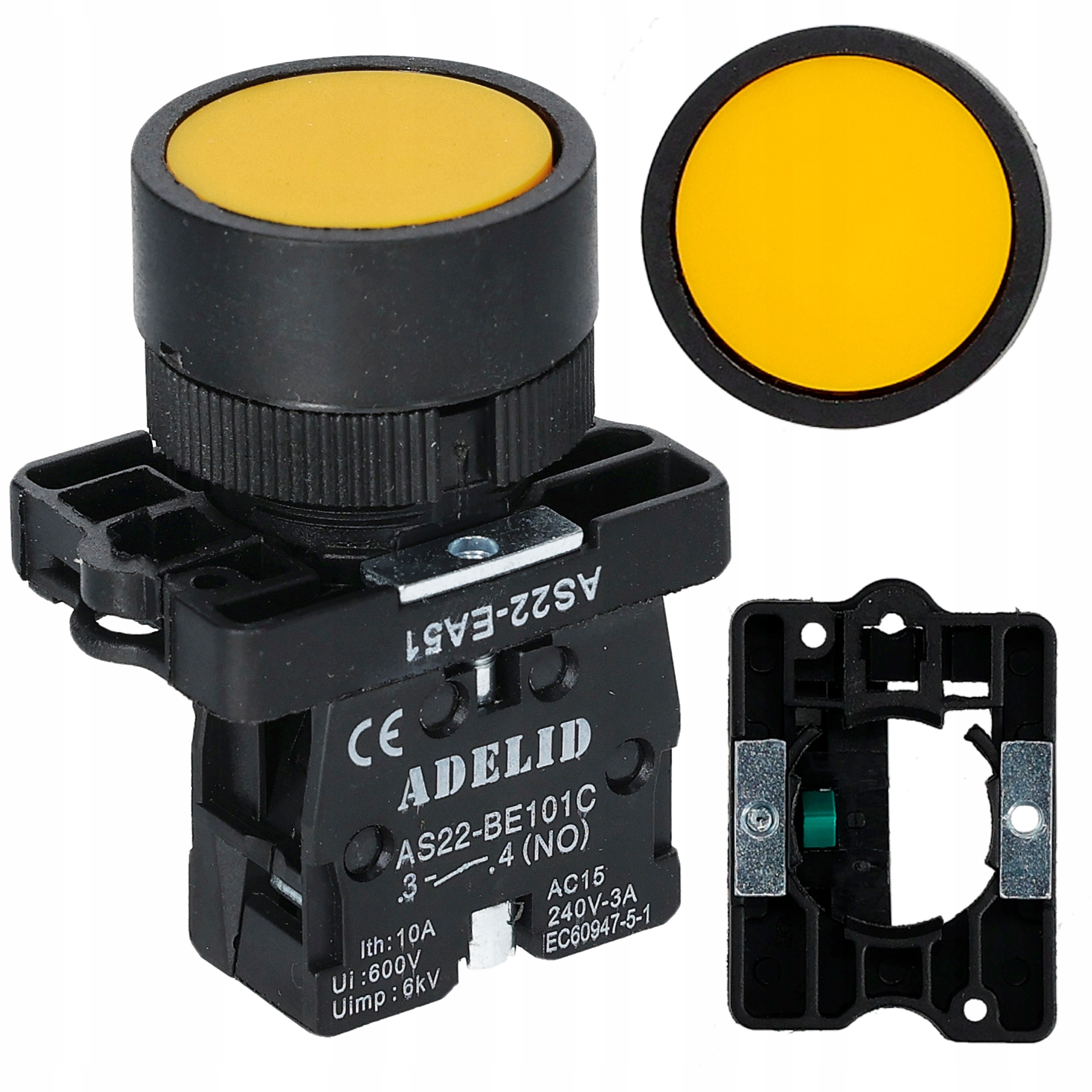 PRZYCISK STEROWNICZY ŻÓŁTY XB2 EA51 FI22 NO