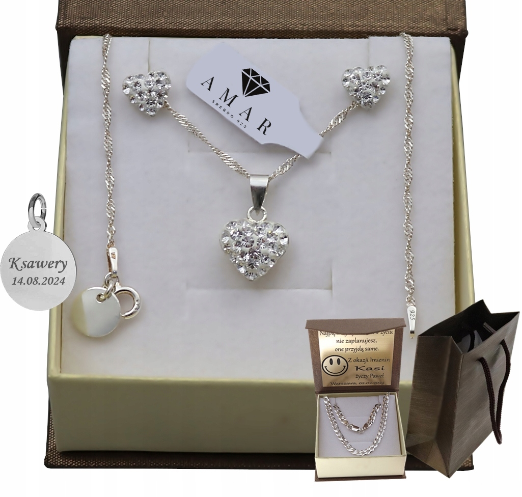 Stříbrný Řetízek Řetízek Singapurské Srdce Náušnice Pr 925 Gravírování