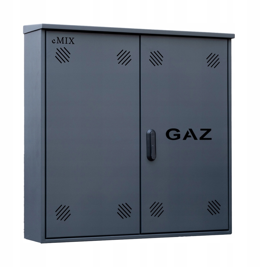 Szafka PUNKT GAZOWY 1000x1000x250 mm na 3 gazomierze GRAFIT z wyposażeniem