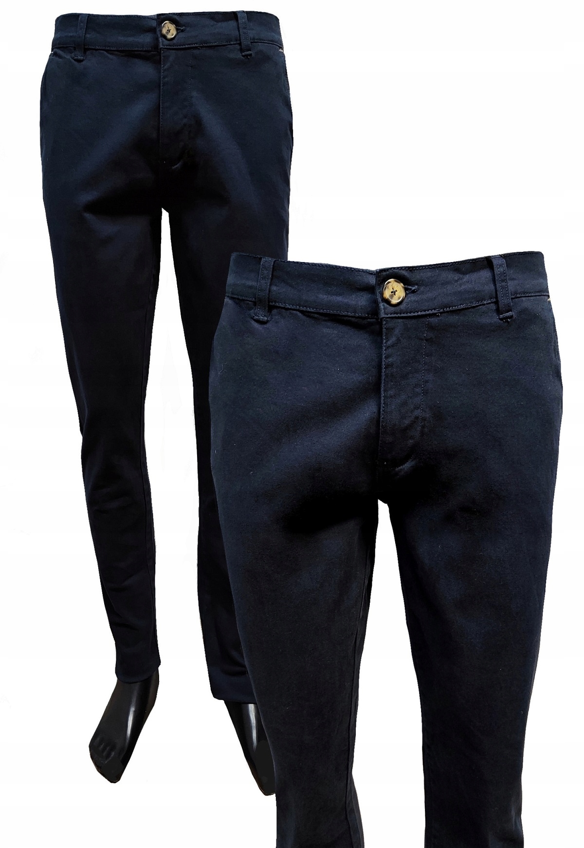 Pánské chino kalhoty námořnická modrá Sportovní Bavlna 33