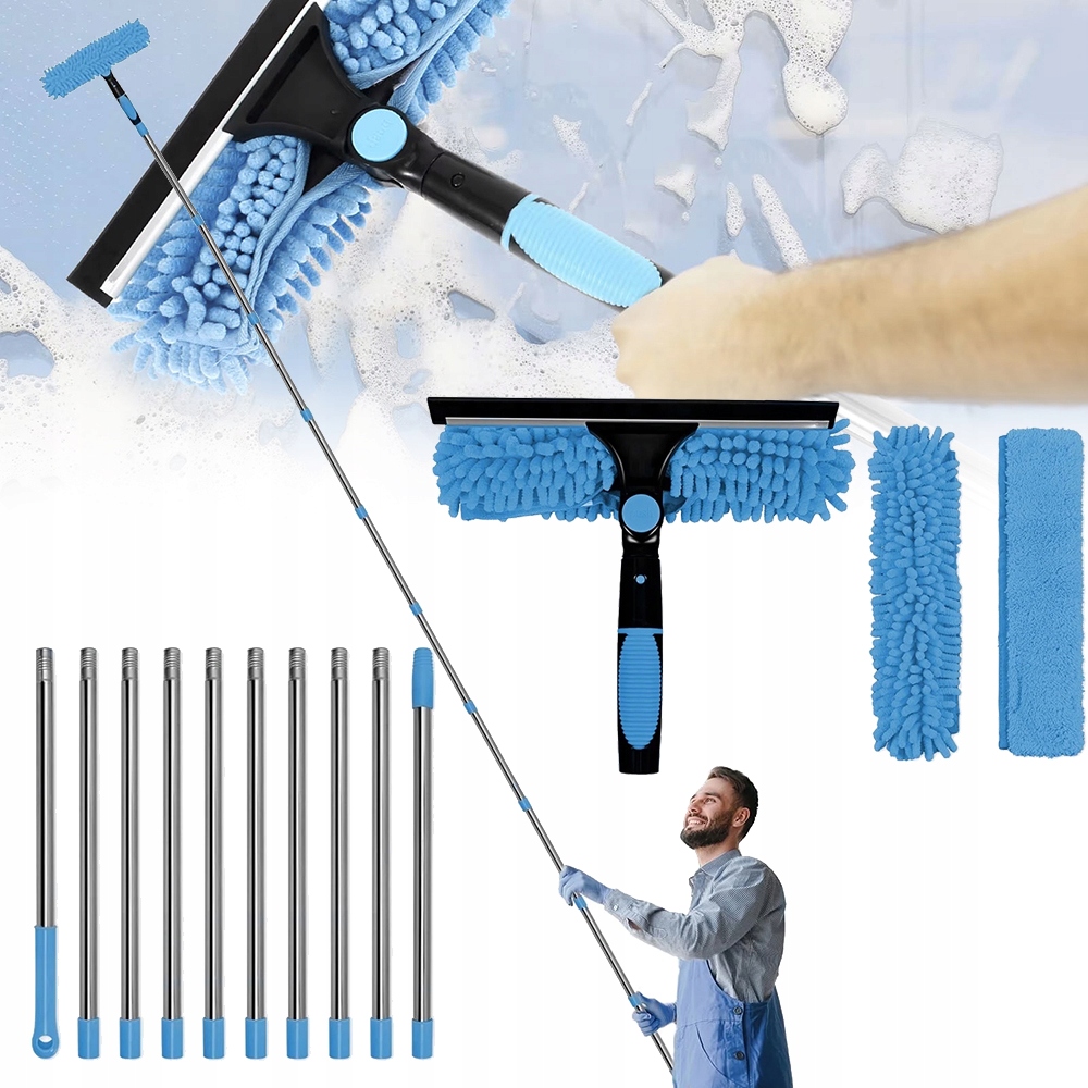 Mop Na Okna Teleskopický Čistič Oken A Zrcadel Kabiny Dlouhý 424 CM 2V1
