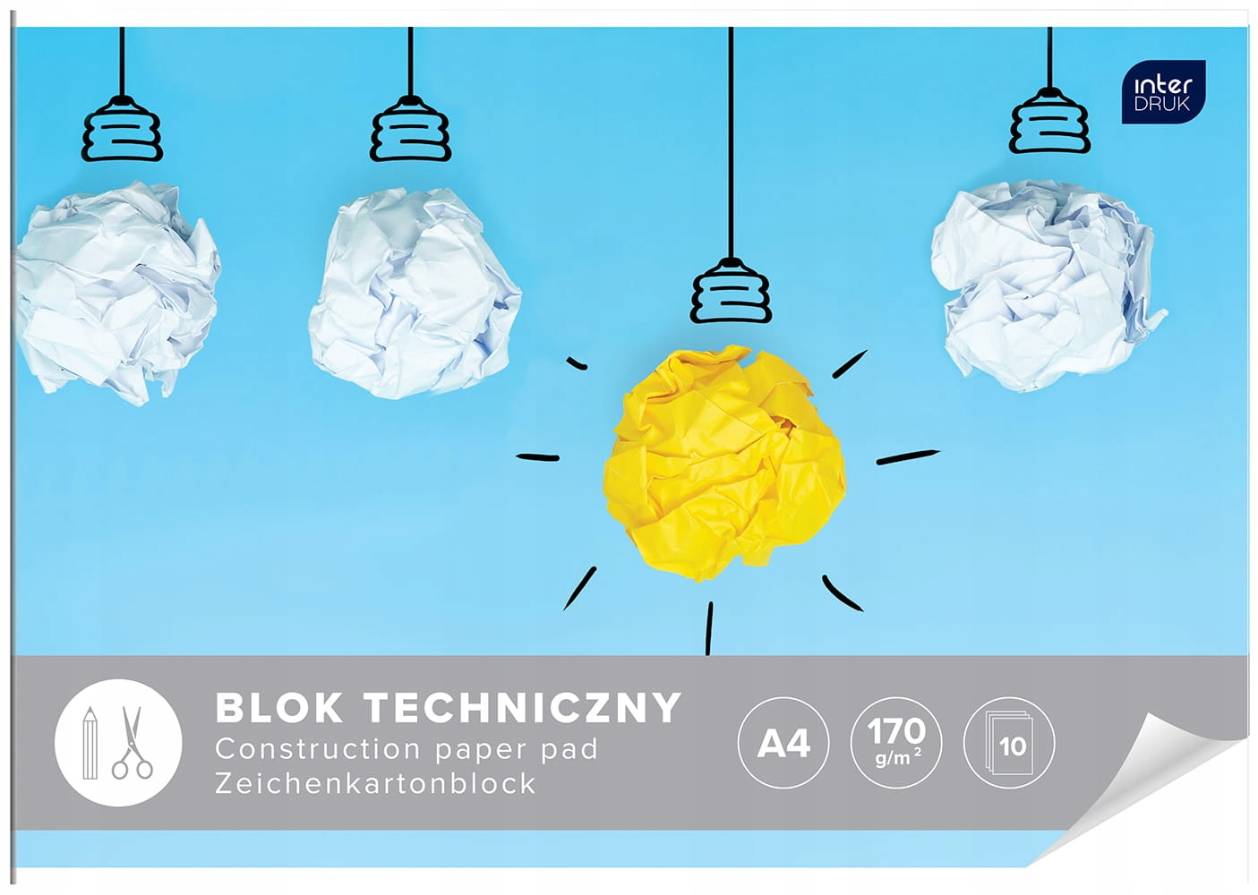 

Blok techniczny biały A4 10 kartek Interdruk Blt