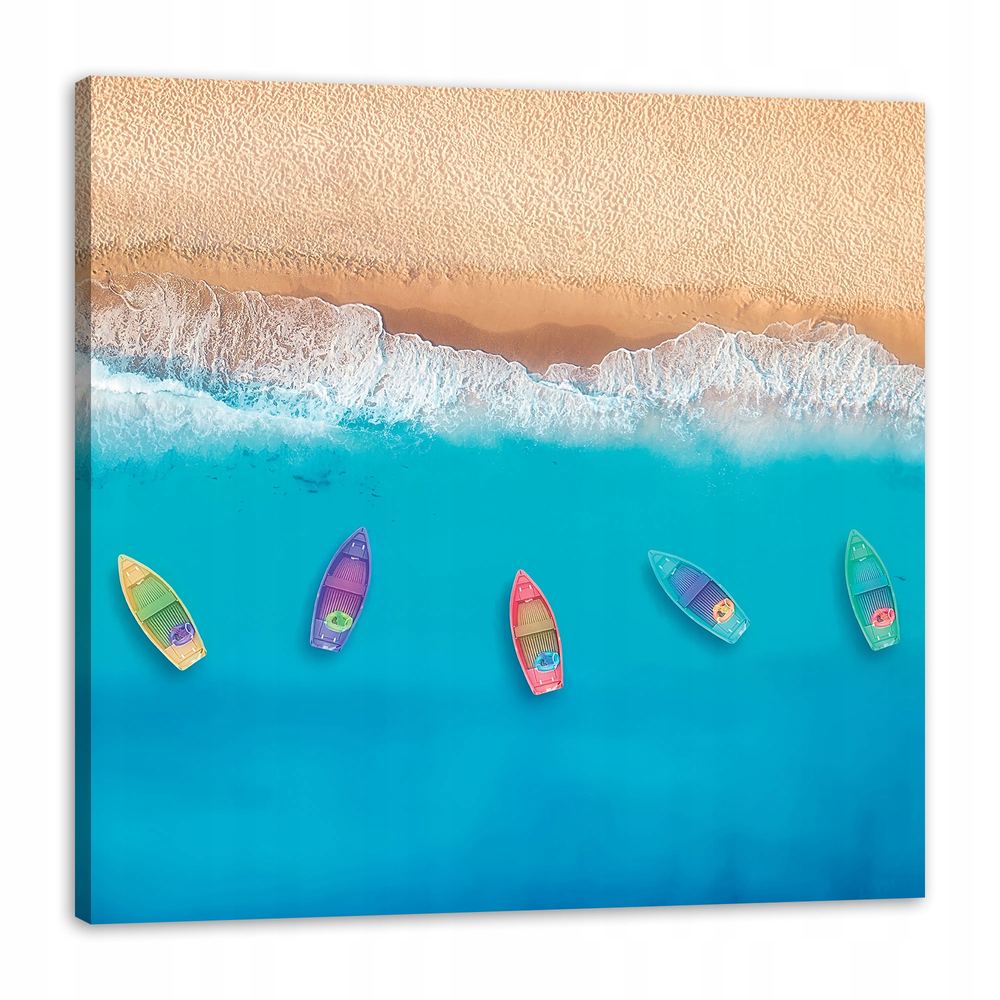 Obraz na plátně Lodě na břehu Písku Voda 80x80 cm