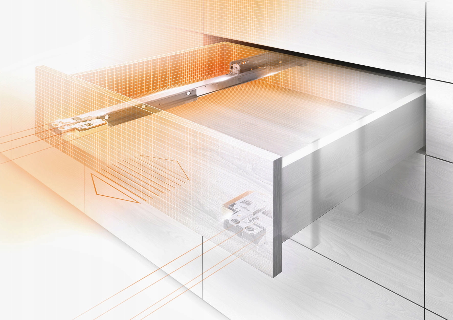 PROWADNICA GTV MODERN SLIDE L350 PEŁNY WYSUW 3D Marka GTV