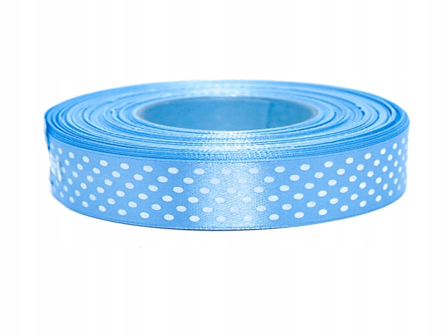 

Tasiemka w Kropki wstążka 12 mm 22 m błękitna
