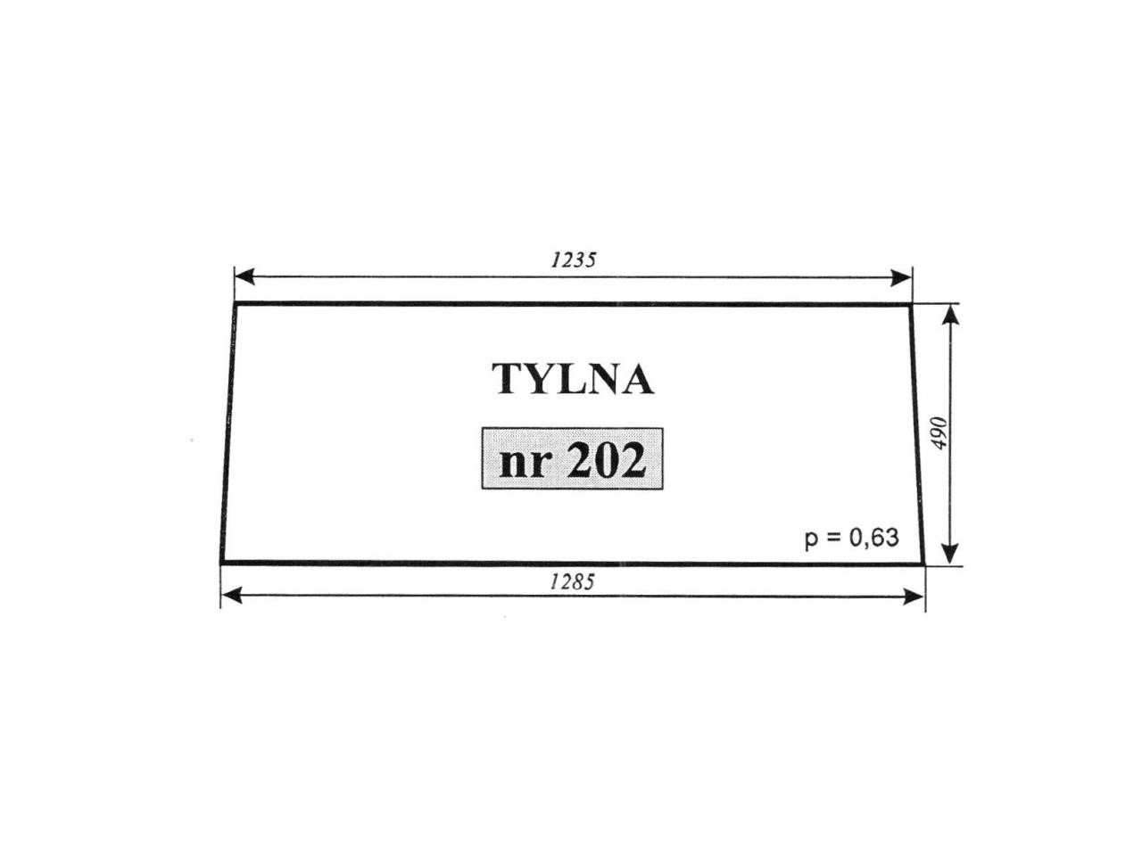 SZYBA TYLNA ZETOR 5211 5011 7045 6945 202