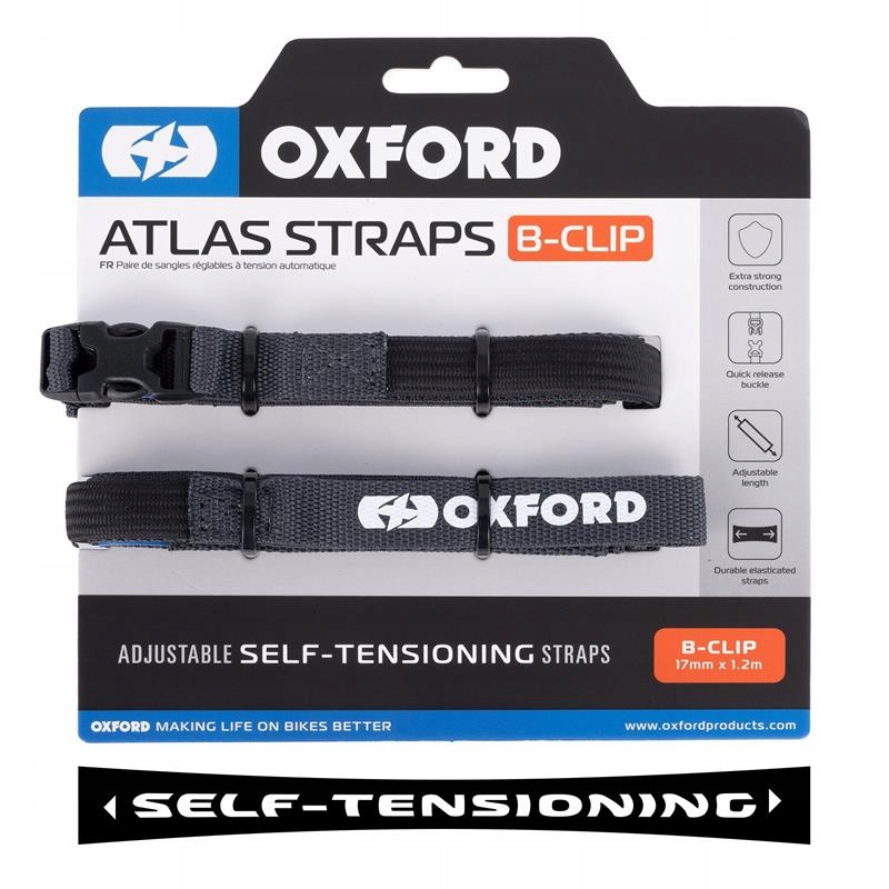 Oxford Pasy Transportowe Atlas B-clip 17mm x 1.2M 2 Sztuki W Zestawie Kolor