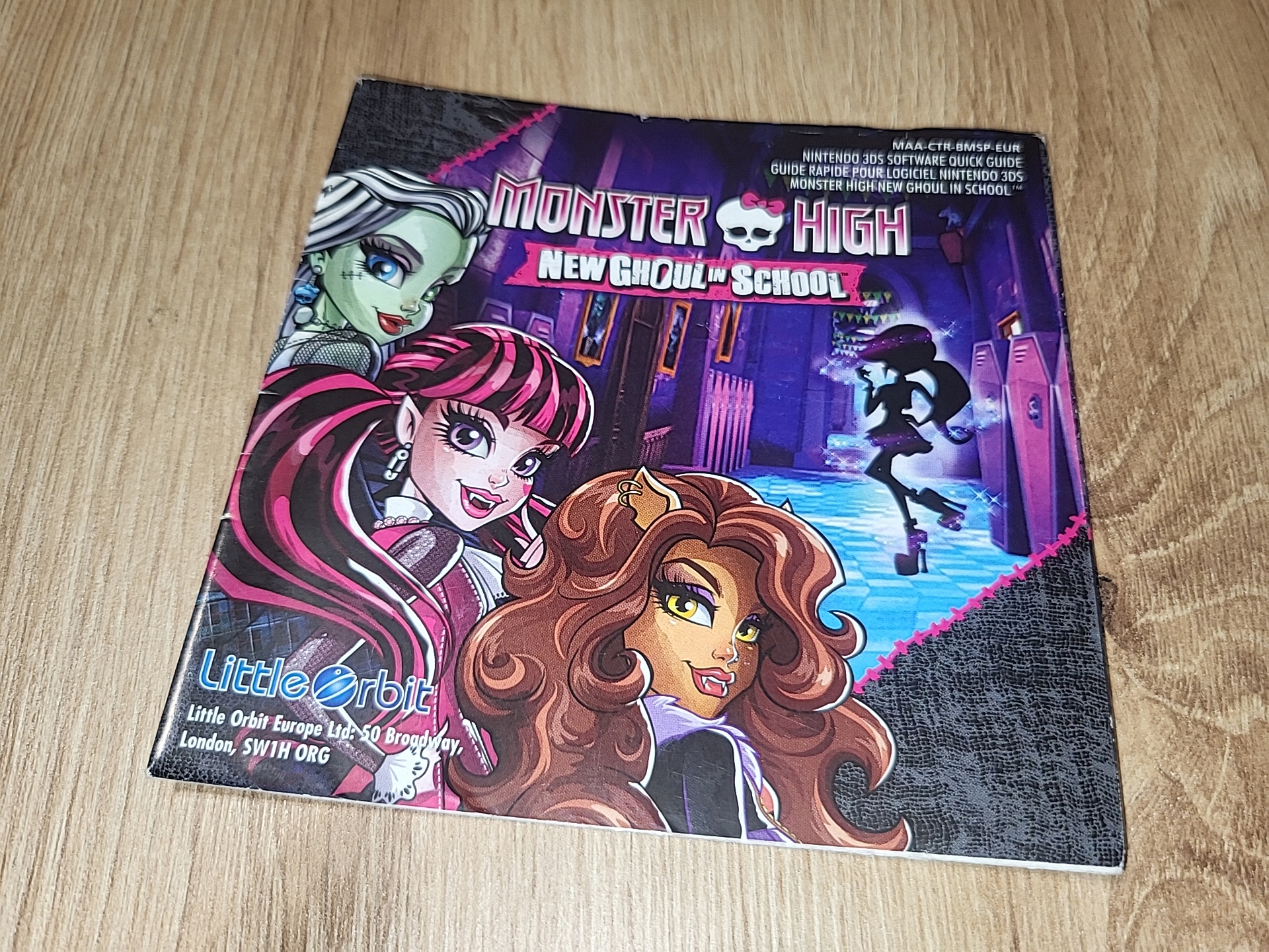 MONSTER HIGH NEW GHOUL IN SCHOOL - NINTENDO 3DS bez gry TYLKO INSTRUKCJA!