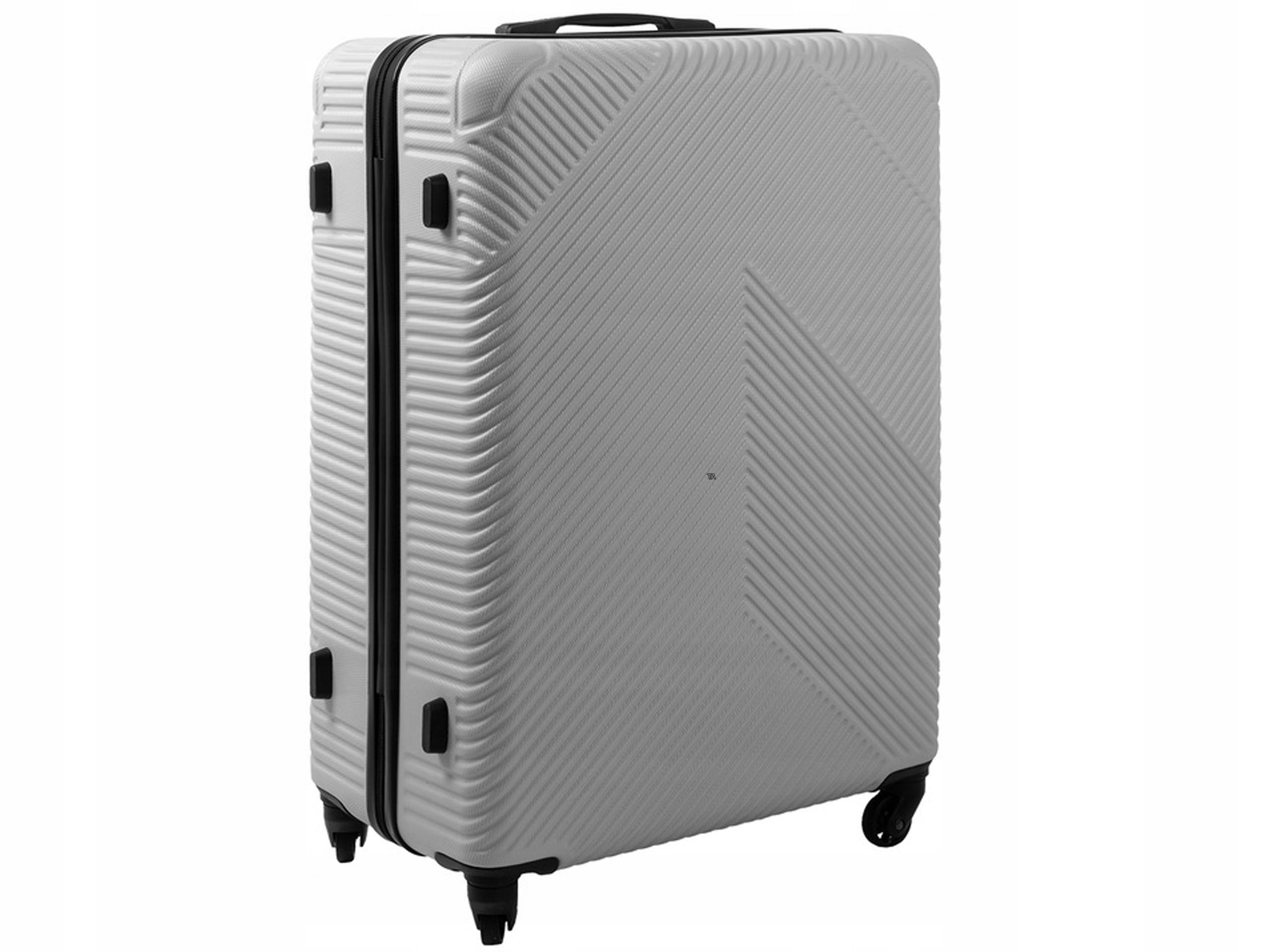 Walizka Duża Twarda Pojemna 99L Abs Komorowa Podręczna Szara Na Bagaż