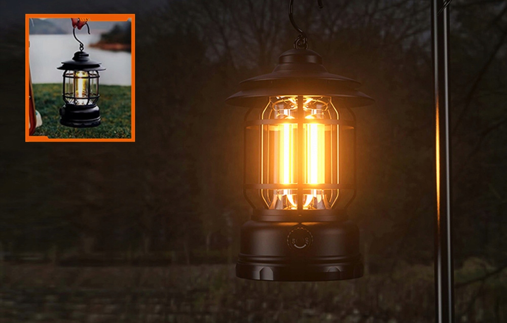 SUPERFIRE LAMPA KEMPINGOWA RETRO LAMPKA TURYSTYCZNA AKUMULATOROWA IP43 Model T51