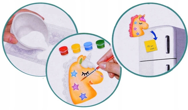 Zestaw odlewy gipsowe jednorożce Materiał inny