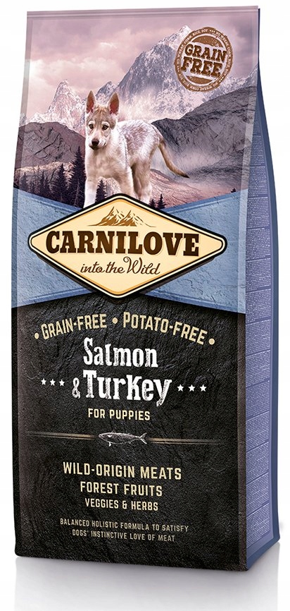 Karma dla szczeniąt Carnilove Łosoś i Indyk 12kg Naturalny skład