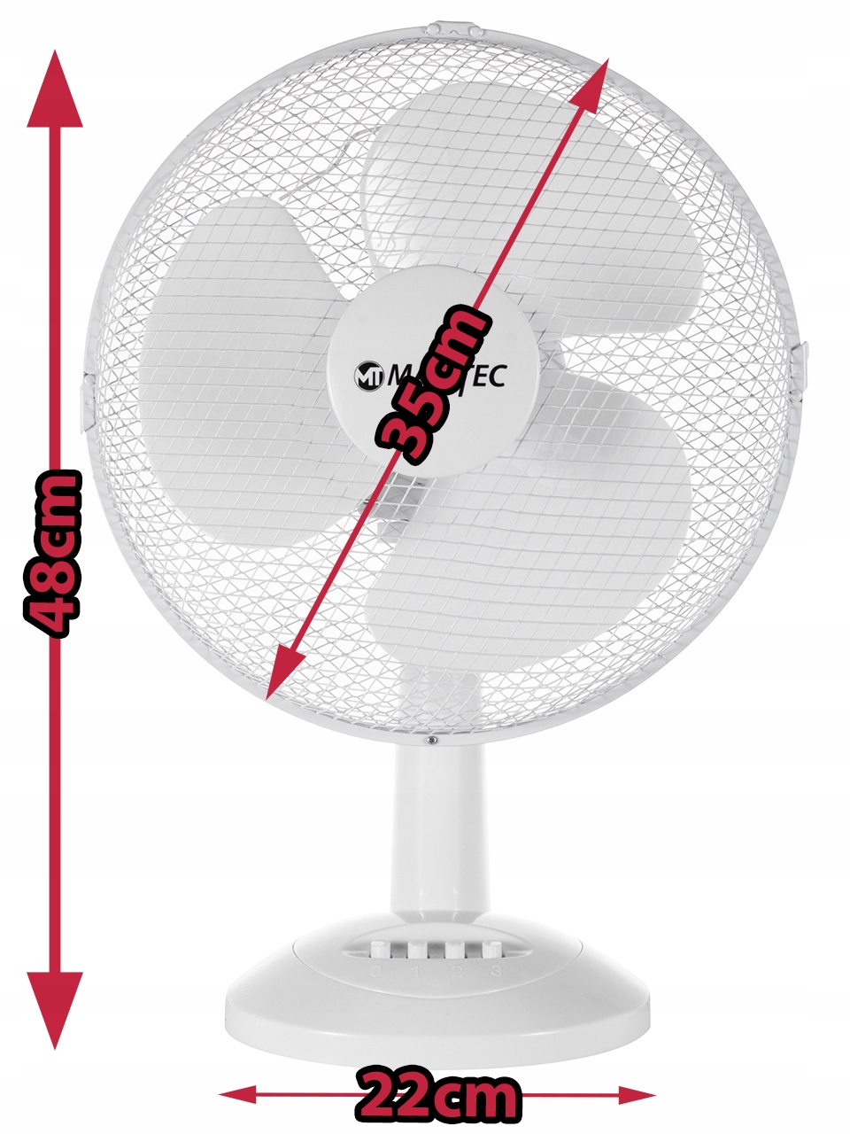 WENTYLATOR Biurkowy WIATRAK Stołowy CICHY MOCNY Funkcje oscylacja regulacja kąta nachylenia