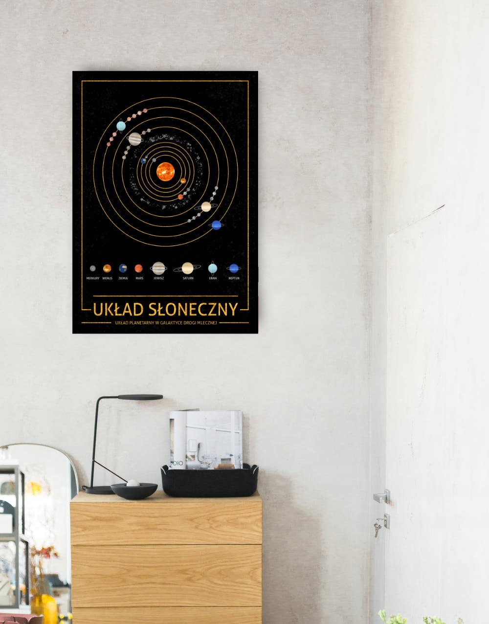 PLAKAT A3 ANTYRAMA UKŁAD SŁONECZNY KOSMOS PLANETY Rodzaj bez ramy