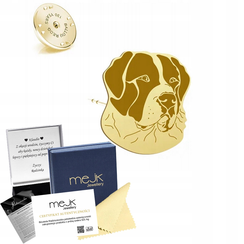 Odznak Zlatá s psem Středoasijský pastevecký pes 925 Šperk Dedikace