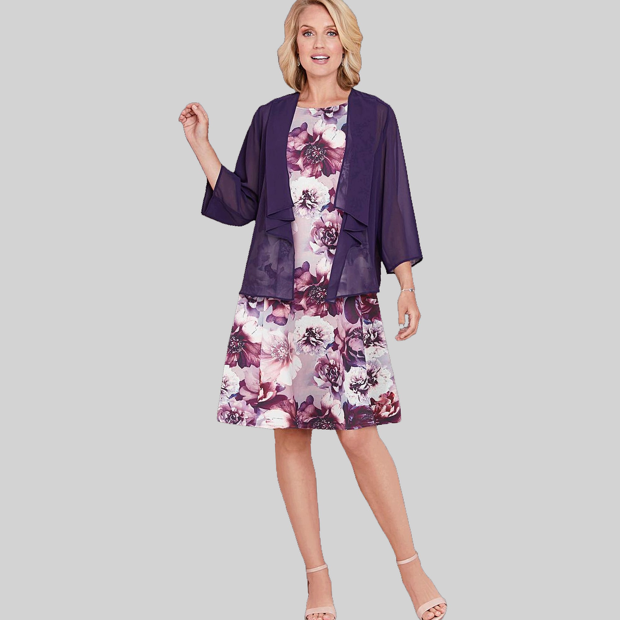 Šaty Elegantní s květinami a bolerkem Nightingales 8xl 56