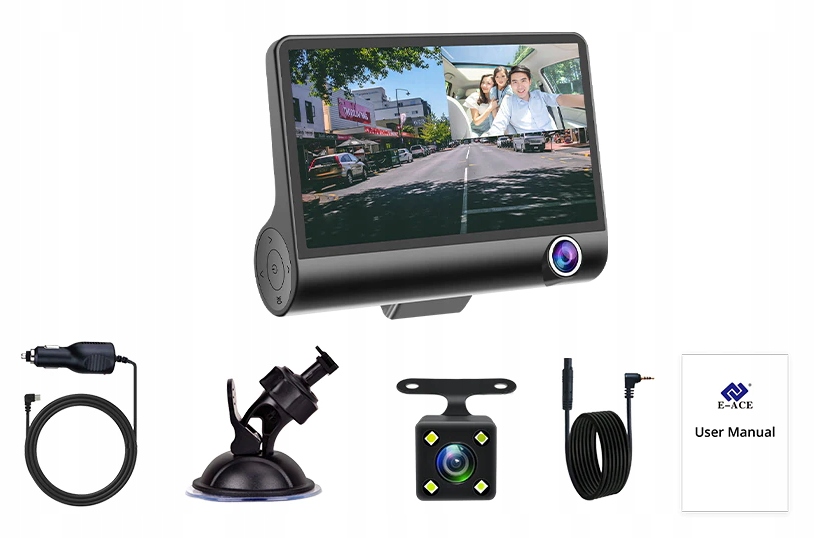 REJESTRATOR KAMERA COFANIA 3 KAMERY FULL HD Kąt widzenia 170°