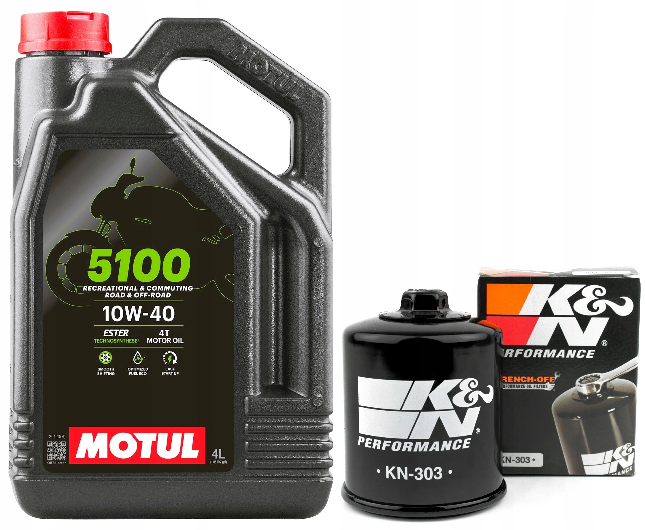 Olej Motul 5100 10W40 4L. Filtr KN-303, Kawasaki Z750R, 11-12r.