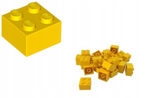 

lego klocek 2x2 Żółty Yellow -x 50 szt -3003