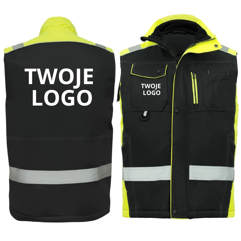Pracovní vesta Bez Rukávů zateplená S Potiskem Vaše Logo Bozp XL