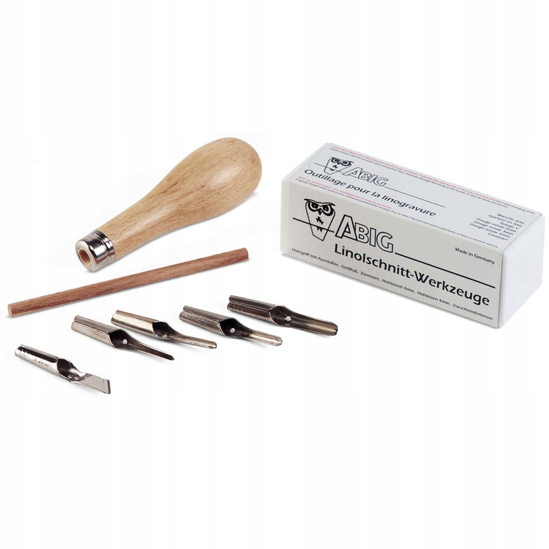 Sada dlát na linoryt Abig, dřevěná rukojeť 5 čepelí, dlát