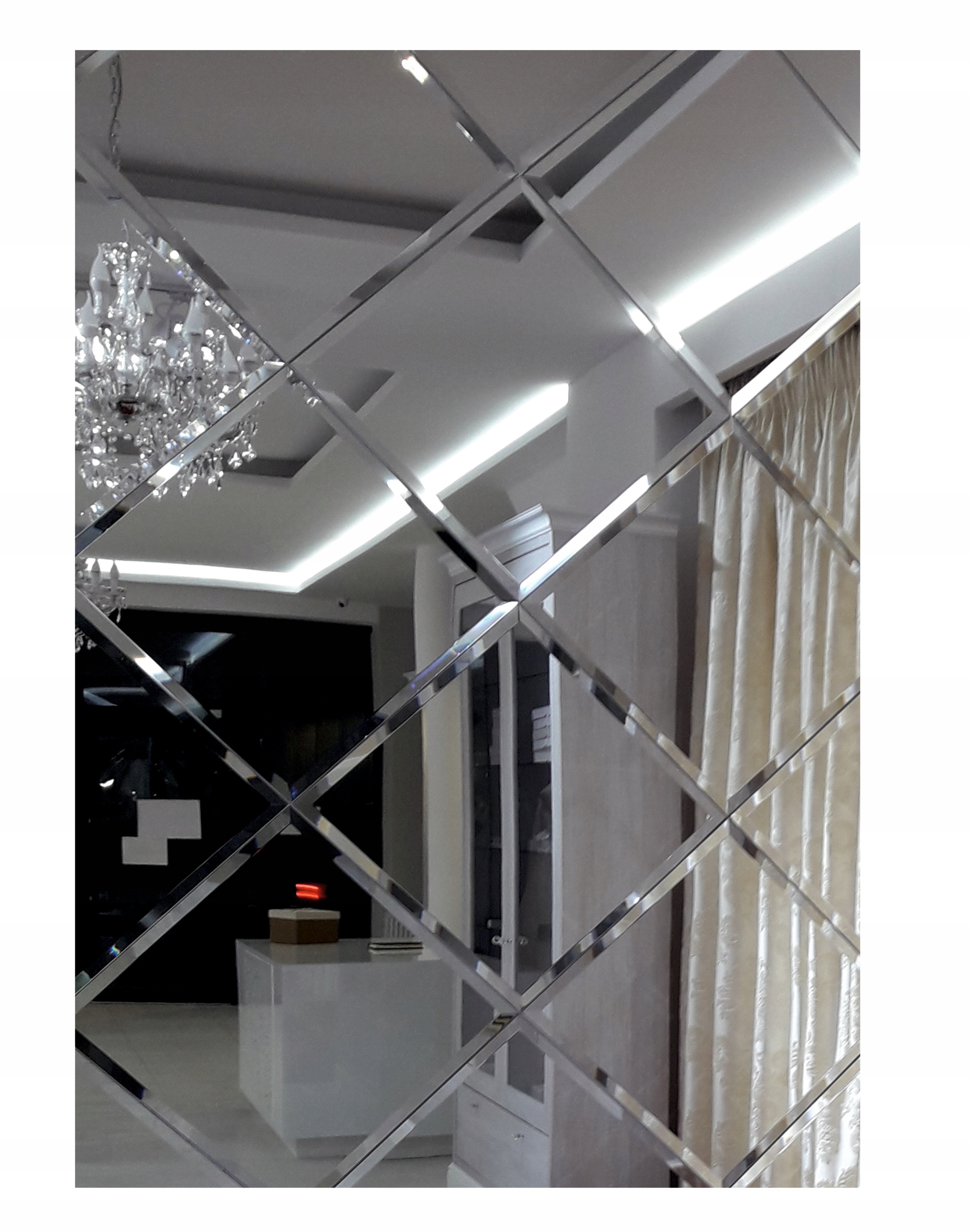 фацетное зеркало бриллианты 92х184 фаска 15 мм гламур