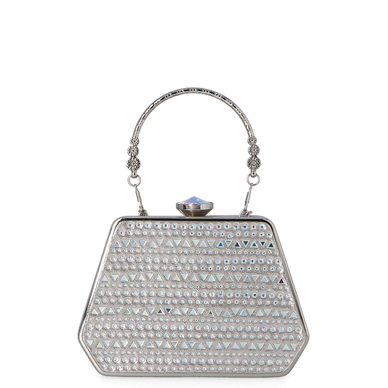 Torebka z kryształkami - MENBUR 85060 SREBRNA