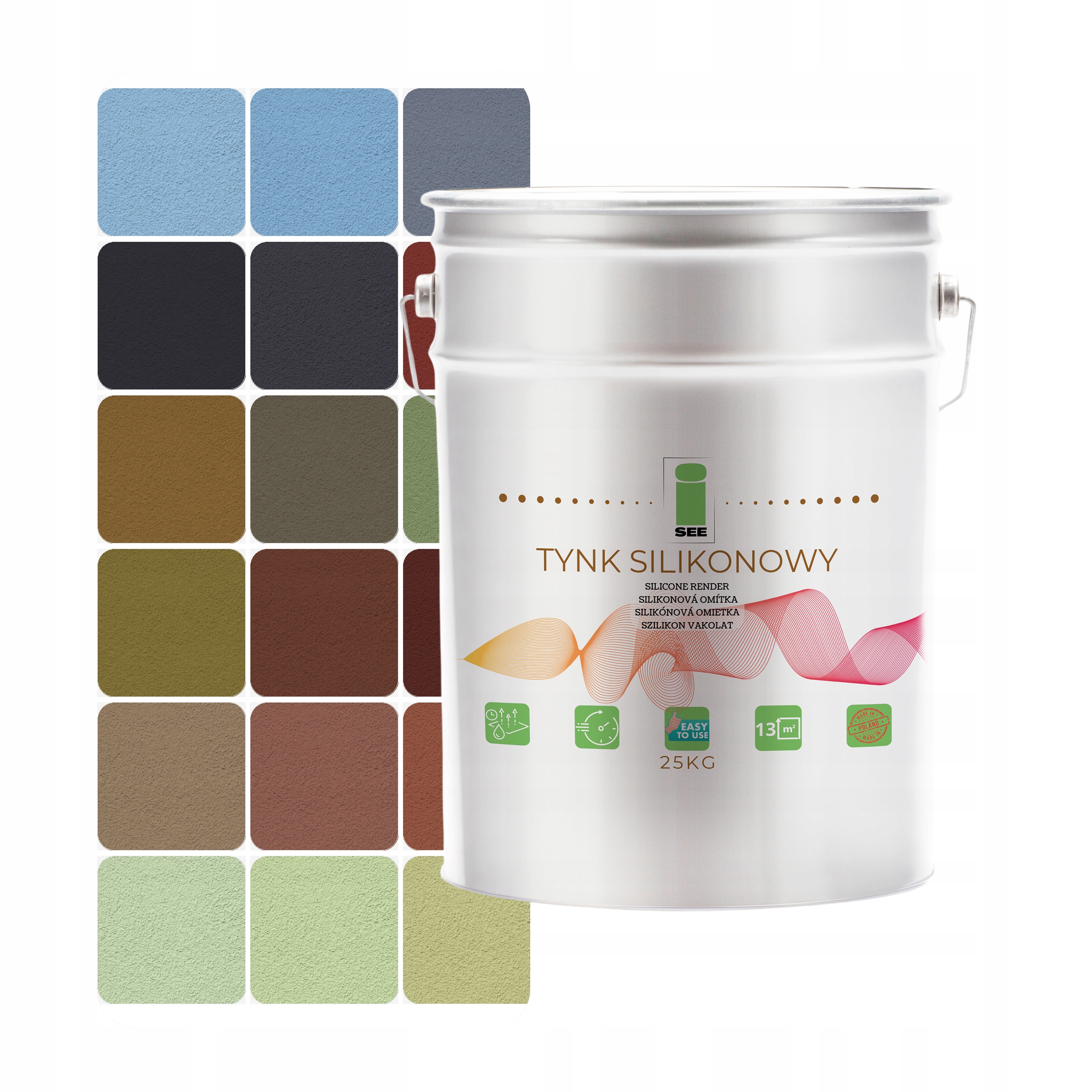 Silikonová fasádní omítka Beránek 13 barev Různé granuláty 25 kg