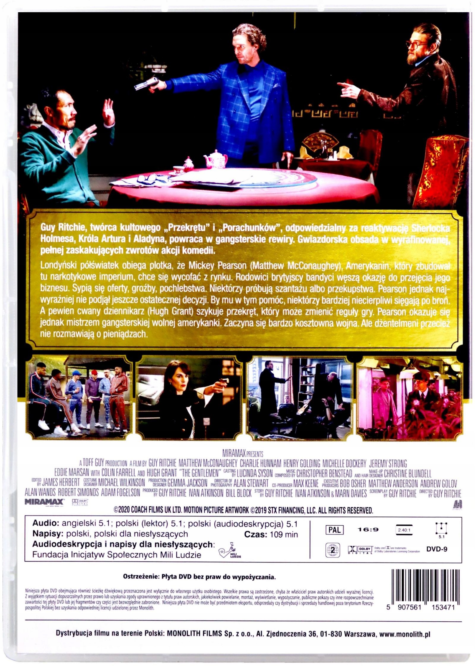 DŻENTELMENI (DVD) Stan opakowania oryginalne