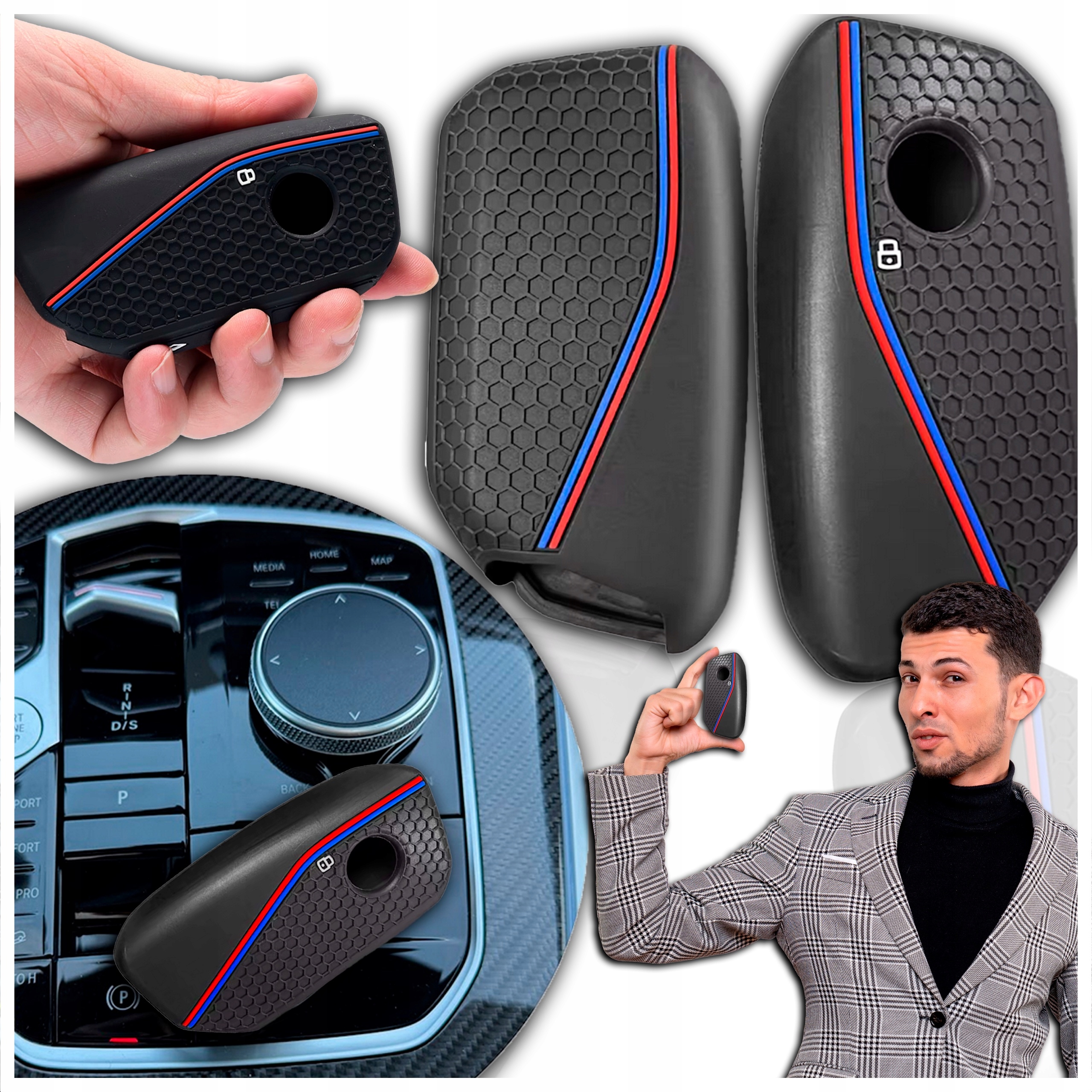 Etui obudowa silikon czarne M do Bmw 5 G60 7 G70 X1 X5 G05 LCI X6 X7 XM