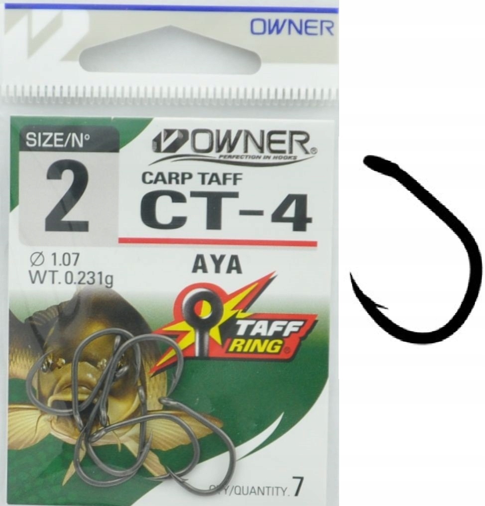 

Nr 2 Haczyki Karpiowe Owner Czarne CT-4 Mocne Aya
