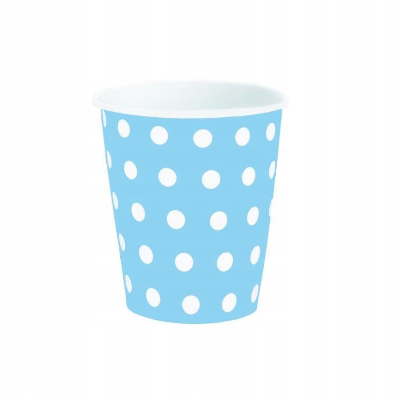 

Kubeczki papierowe w kropki 250ml a'8 niebieskie