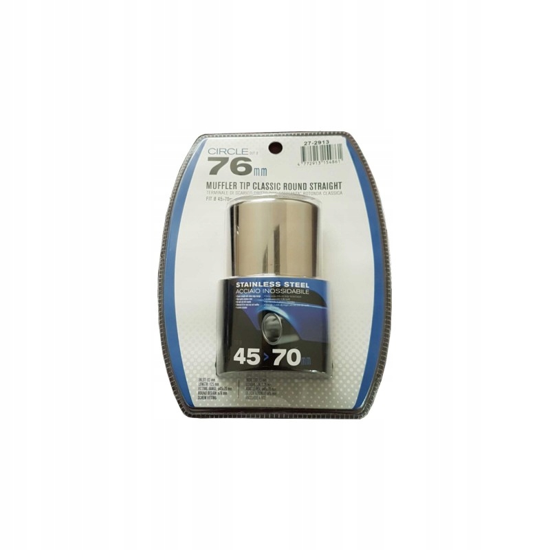 Końcówka wydechu INOX KOŁO 76 mm