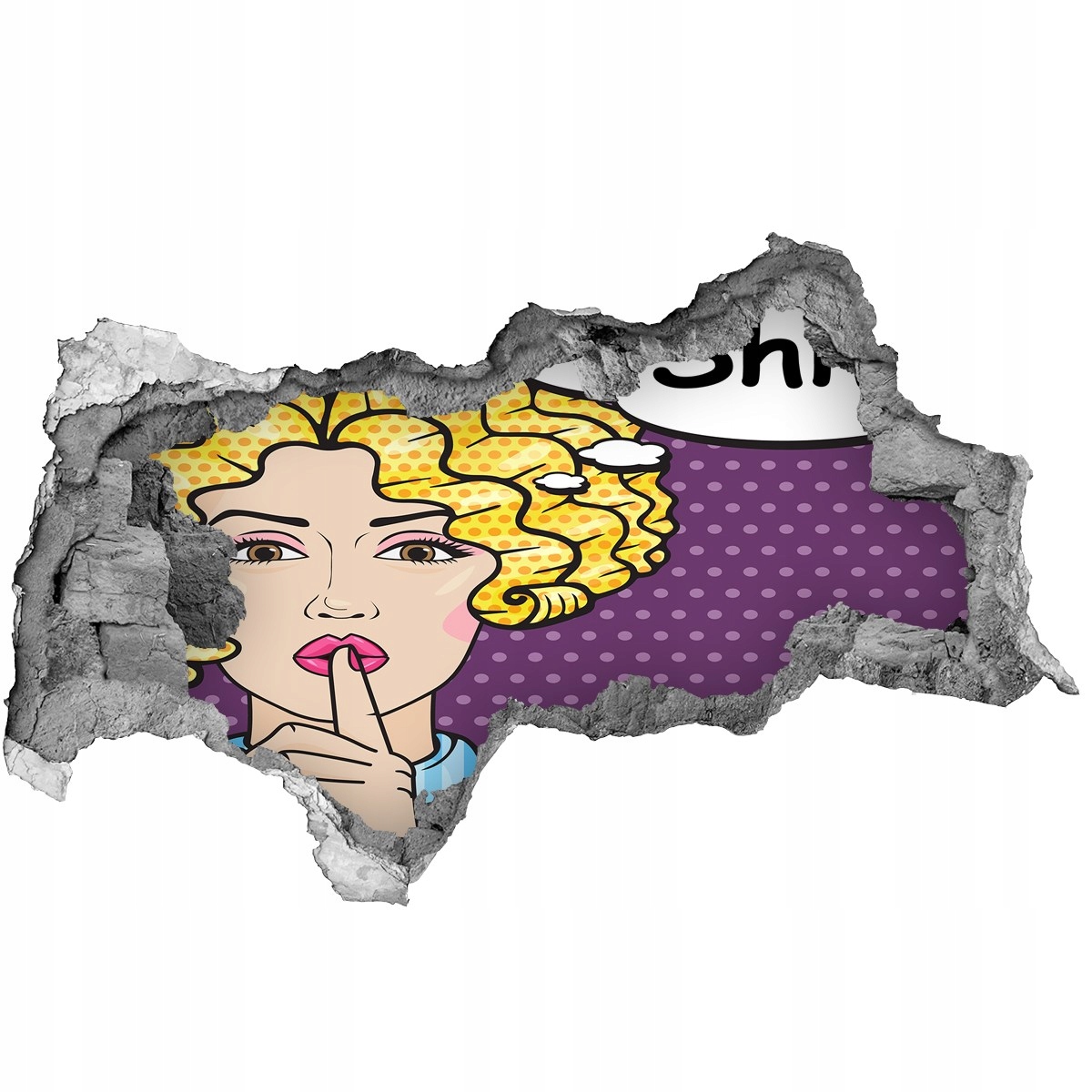 

Samoprzylepna dziura na ścianę Komiks kobieta