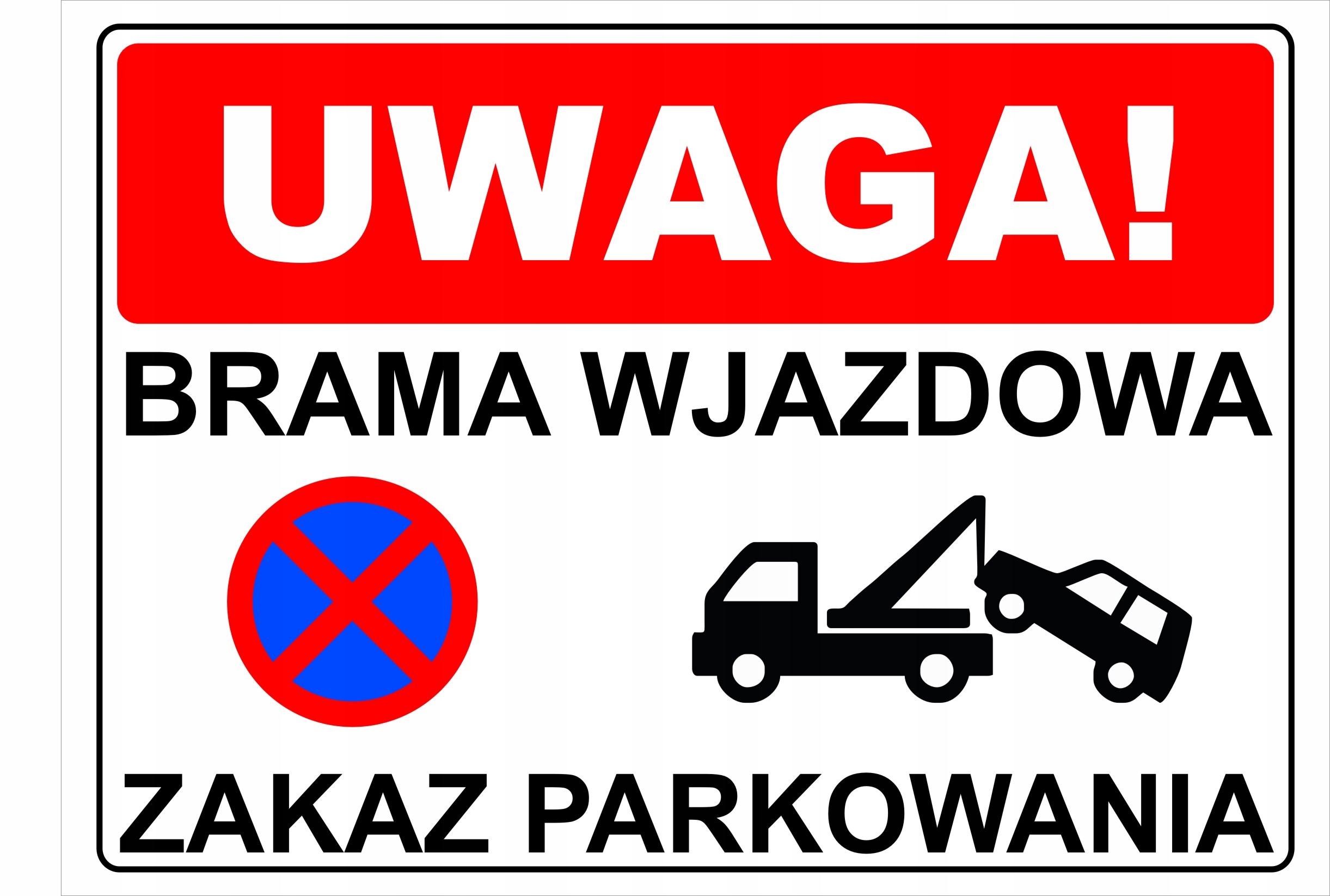 

Tabliczka Zakaz Parkowania, plastik, A4