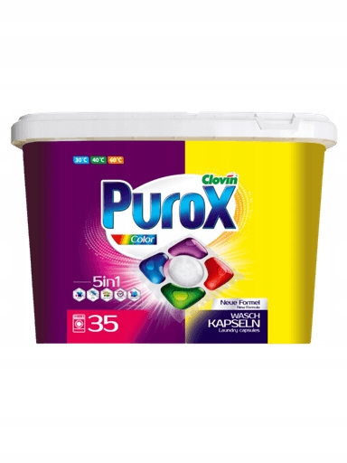 Levně 2x Purox Color Kapsle na praní 5v1 na barvy Čistota Vůně 35 ks