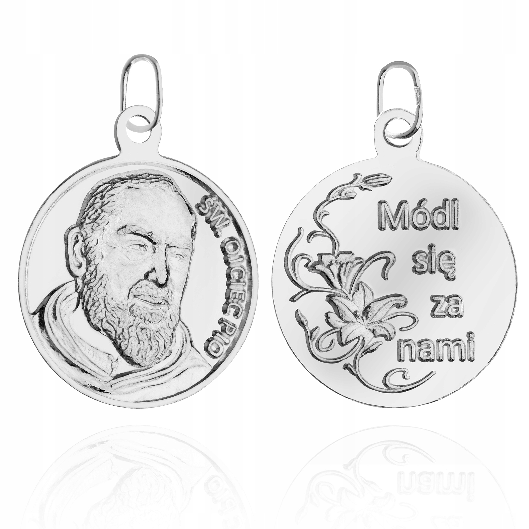 Stříbrný Medailon Svatý Otec Pio Stříbro 925