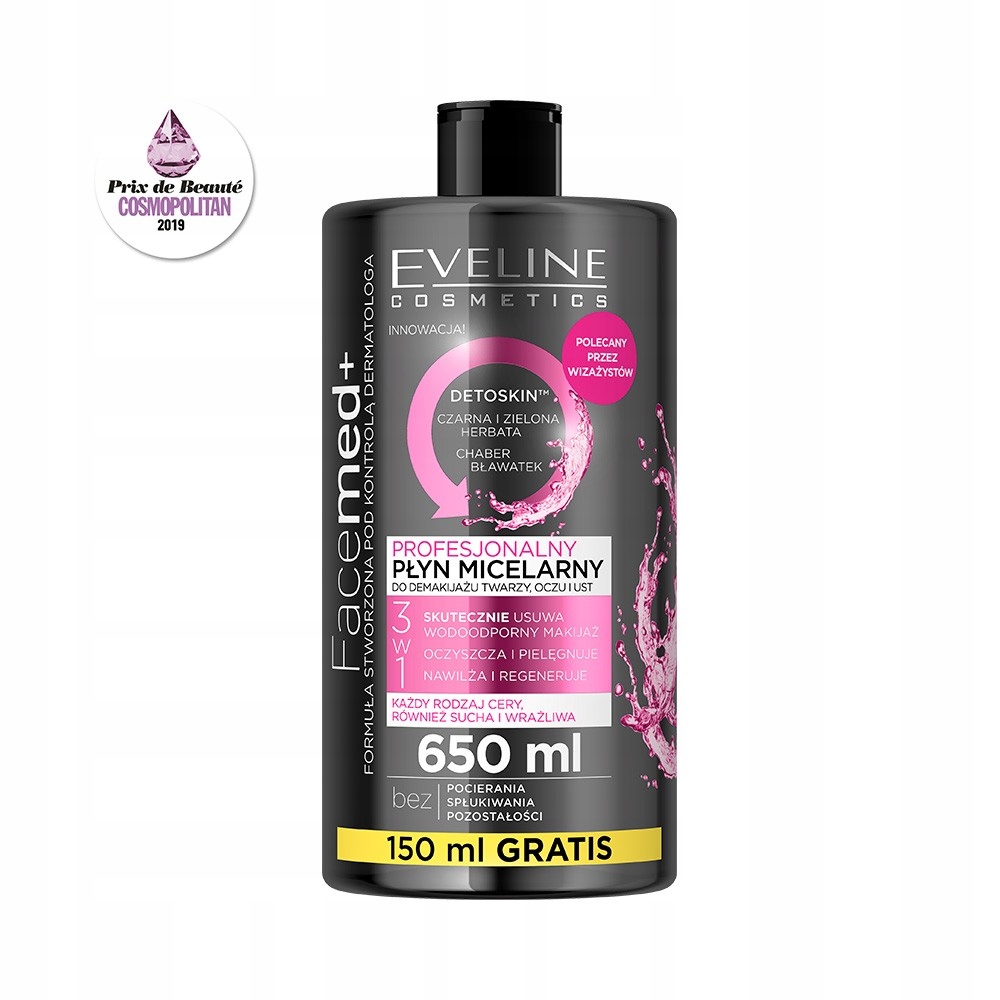 

Eveline Cosmetics Facemed+ płyn micelarny 3w1