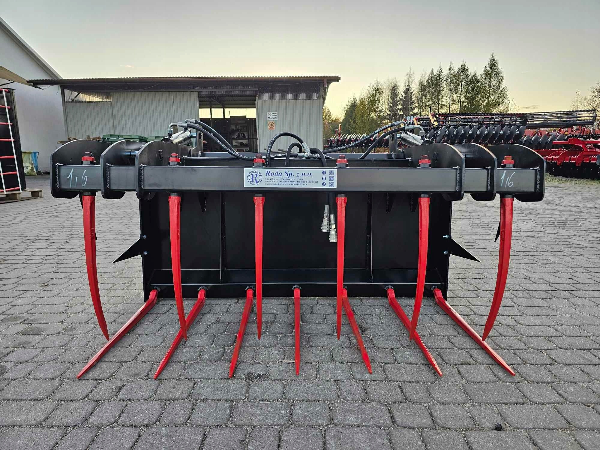 Krokodyl Chwytak Widły do obornika słomy 1,8M Euroramka solidny 180CM