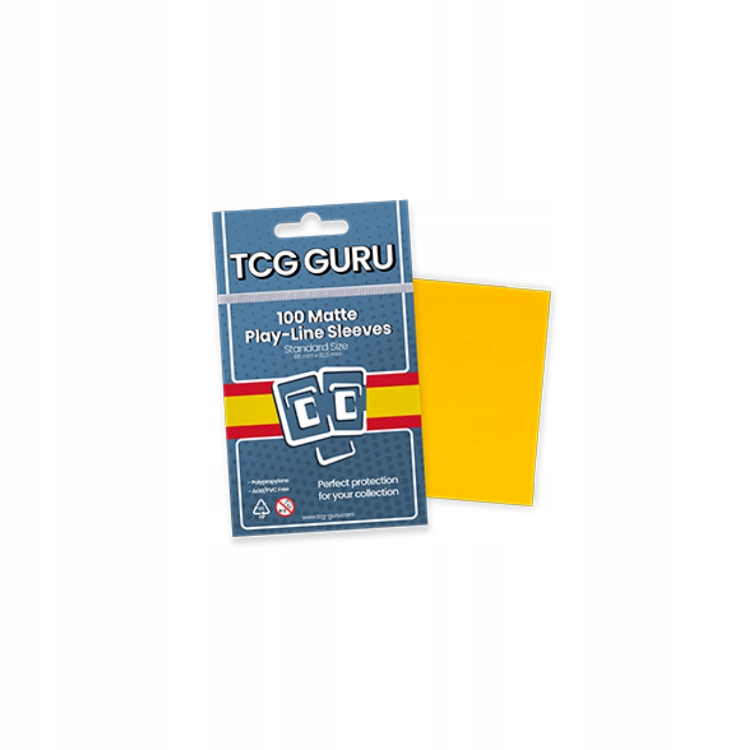 Tcg Guru Koszulki Play Line Sleeves Standard Size Matte Yellow