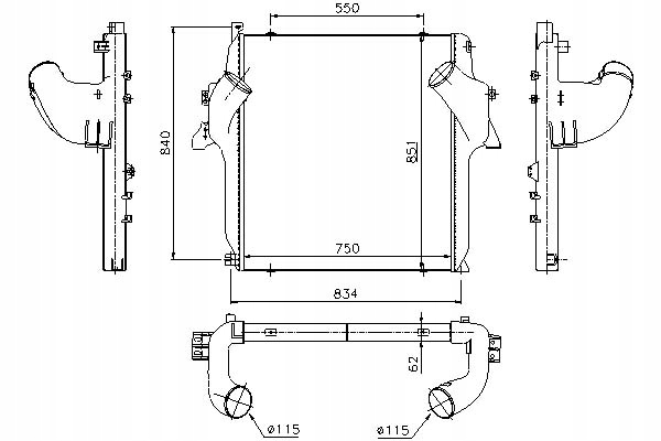 INTERCOOLER MERCEDES ACTROS ACTROS MP2 / MP3 OM541 Producent części Nissens