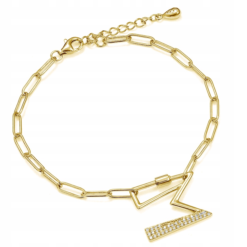 Stříbrný pozlacená náramek Ag 925 s písmenem „M“