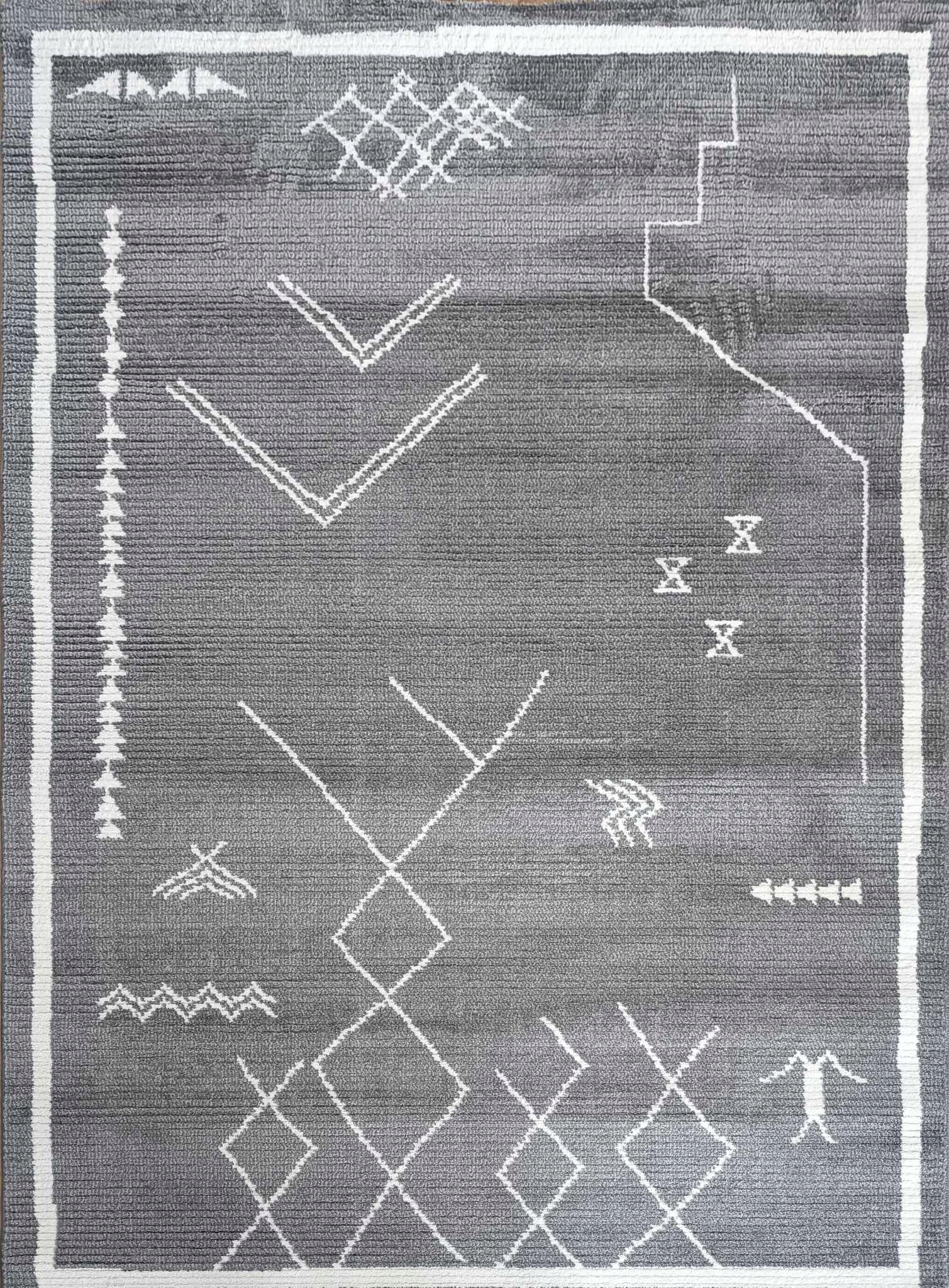 Exkluzívny krémový šedý koberec Boho s jemnými mäkkými štetinami 120 x 160 cm