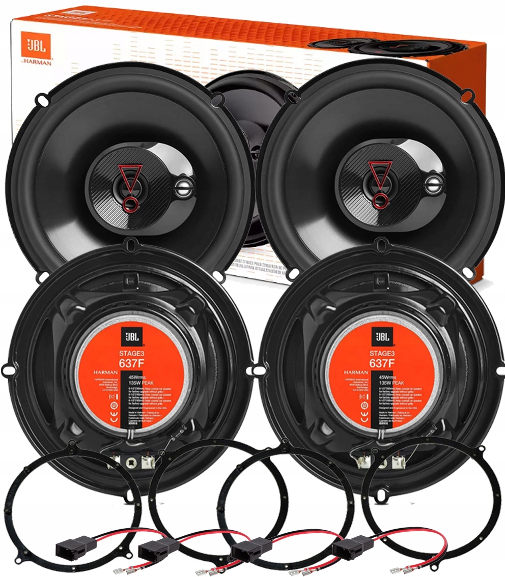 JBL STAGE3 637 4 GŁOŚNIKI TRÓJDROŻNE AUDI A6 C5 AVANT PRZÓD + TYŁ