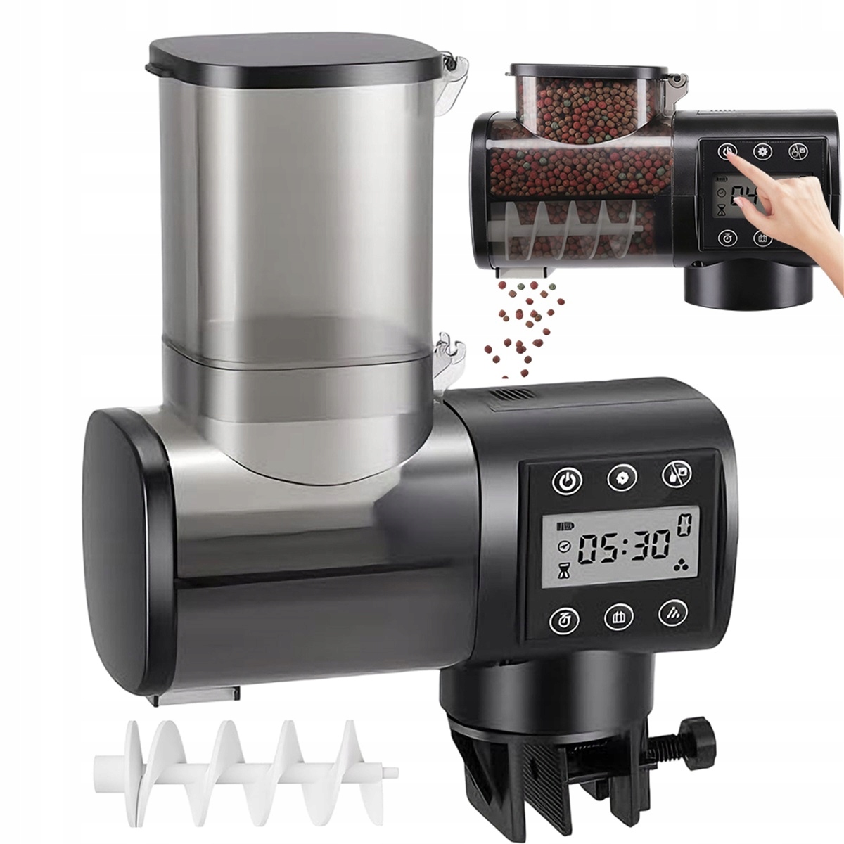 Automatické Krmítko S LCD Displejem 500 ML Smart Pro Domácí Akvárium